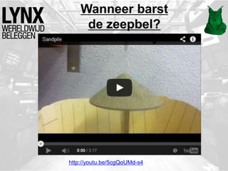 Wanneer barst
de zeepbel?
http://youtu.be/5cgQoUMd-s4
 