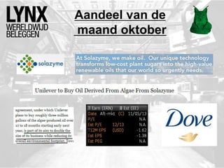 Aandeel van de
maand oktober
 
