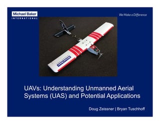 UAVs: Understanding Unmanned Aerial
Systems (UAS) and Potential Applications
Doug Zeissner | Bryan Tuschhoff
 