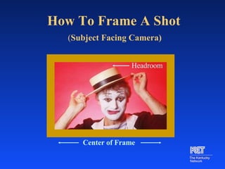 How To Frame A Shot   ( Subject Facing Camera) Center of Frame Headroom 