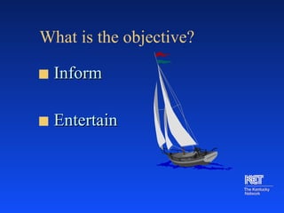 What is the objective? Inform Entertain 