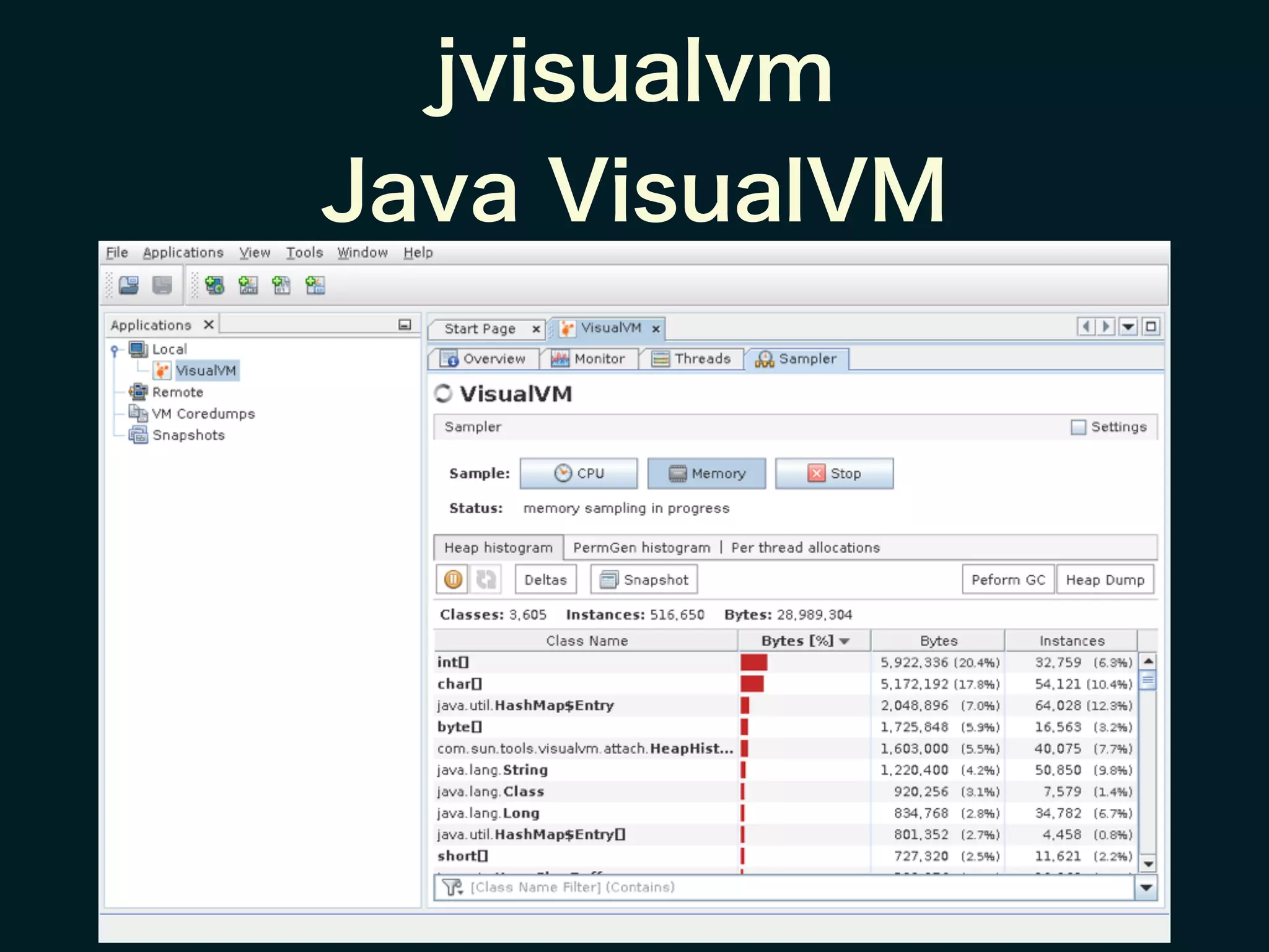 jvisualvm
Java VisualVM
 