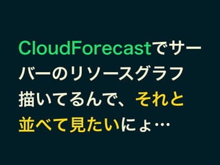 CloudForecastでサー
バーのリソースグラフ
描いてるんで、それと
並べて見たいにょ…
 