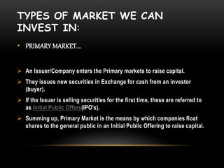 INVESTMENT IN STOCK MARKET | PPTX