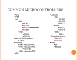 National Instrument Microcontroller microcontroller basics and detials of 8051 | PPT