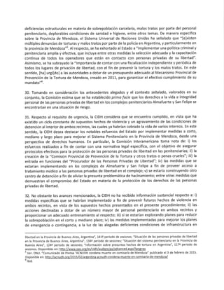 Amparo internacional por las cárceles de Mendoza