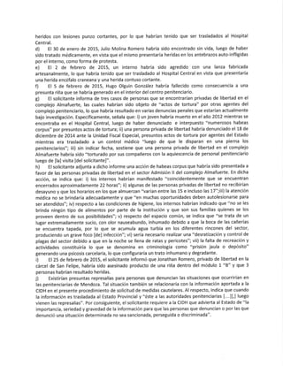 Amparo internacional por las cárceles de Mendoza