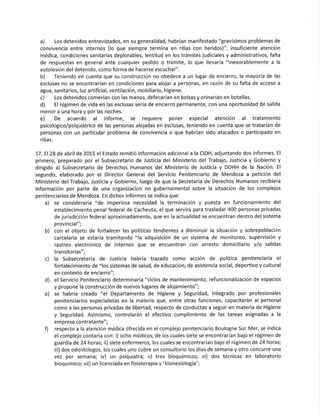 Amparo internacional por las cárceles de Mendoza