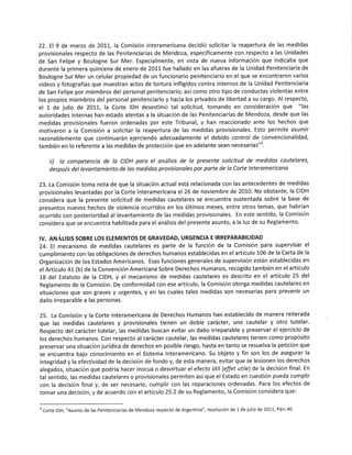 Amparo internacional por las cárceles de Mendoza