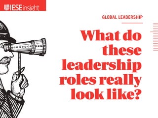GLOBAL LEADERSHIP
Whatdo
these
leadership
rolesreally
looklike?
 