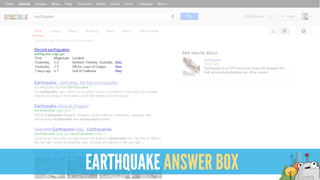 EARTHQUAKE ANSWER BOX
 