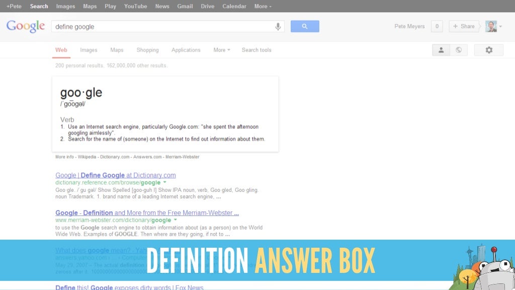definition answer box