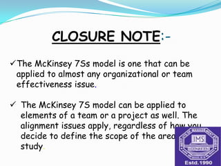 Soft elements are less tangible & more influenced by culture.MC-KINSEY  MODEL 7SHARD ELEMENTS.