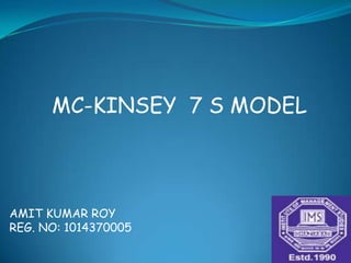MC-KINSEY  7 S MODEL     AMIT KUMAR ROY REG. NO: 1014370005 