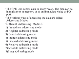 MC-MODULE-2.ppt includes addressing modes , instruction set etc... | PPT