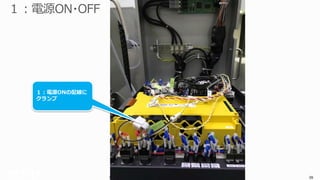 Copyright © 2016 CIMTOPS CORPORATION - All Rights Reserved. 39Copyright © 2016 CIMTOPS CORPORATION - All Rights Reserved. 39
１：電源ONの配線に
クランプ
 