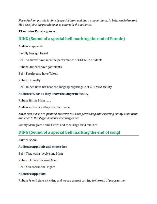 Master Of Ceremony Script Informal Style