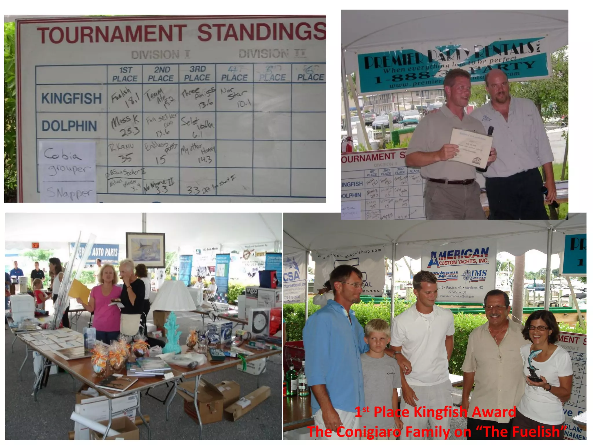 1 st  Place Kingfish Award  The Conigiaro Family on “The Fuelish” 