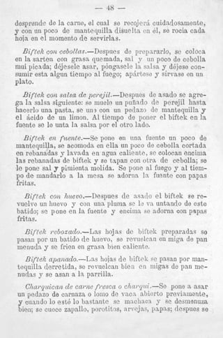 nutlas y se asan a la parrilla.

-

Charpican de c a m e p e s c a o chai*pui.--Xe pone a asap
un pedazo de camaza o lomo de vacn. abicrto previamente,
y cu,zndo lo est6 lo bastante se rnachaca y se desnienuzs
bicn; se cuece zapallo, porotitw, nrrejm, papas; despues se

 