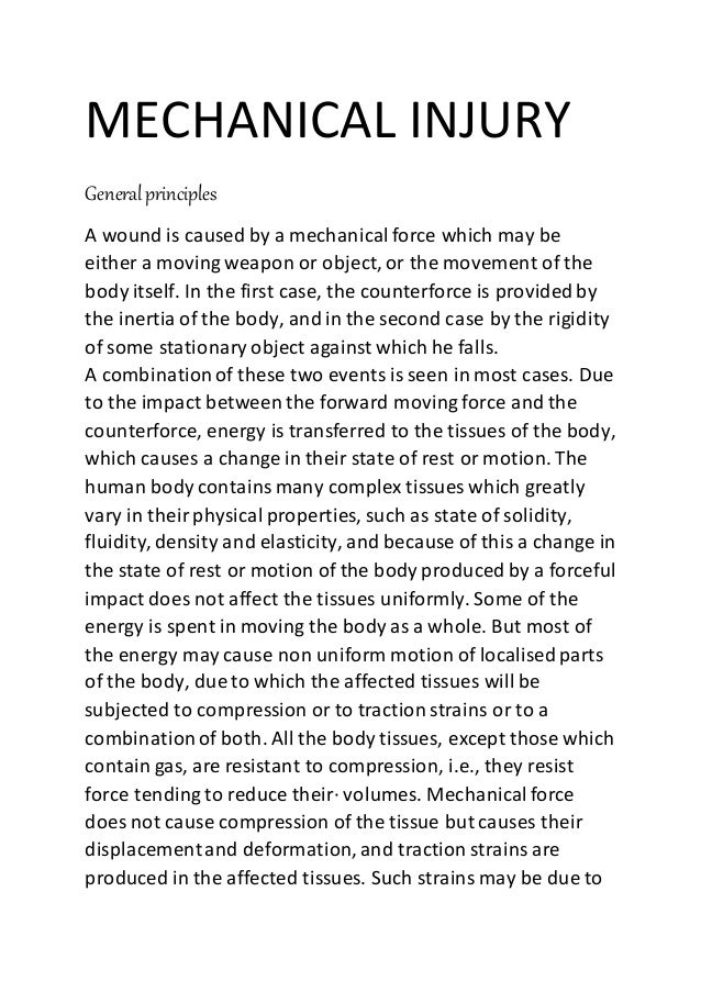 MECHANICAL INJURIES