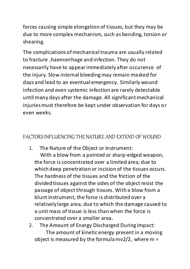 mechanical injuries mechanical injury