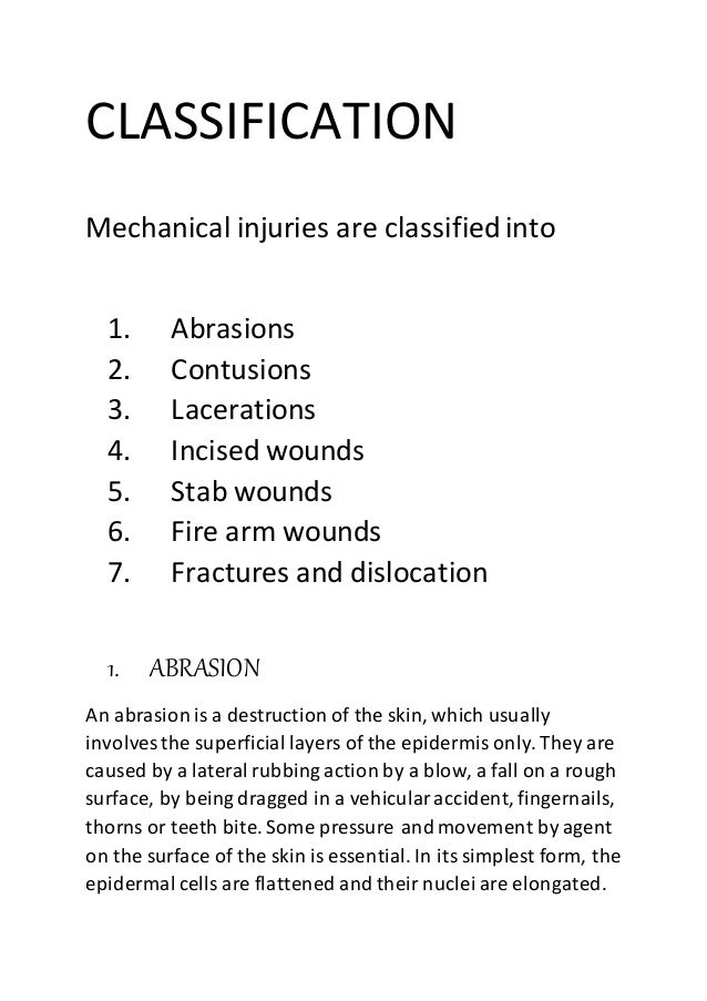 mechanical injuries mechanical injury