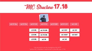 MC Structure17.18
* the structure can be changed by the MCP
* all the MCs Members need to be in Lima till June, 17 th
 