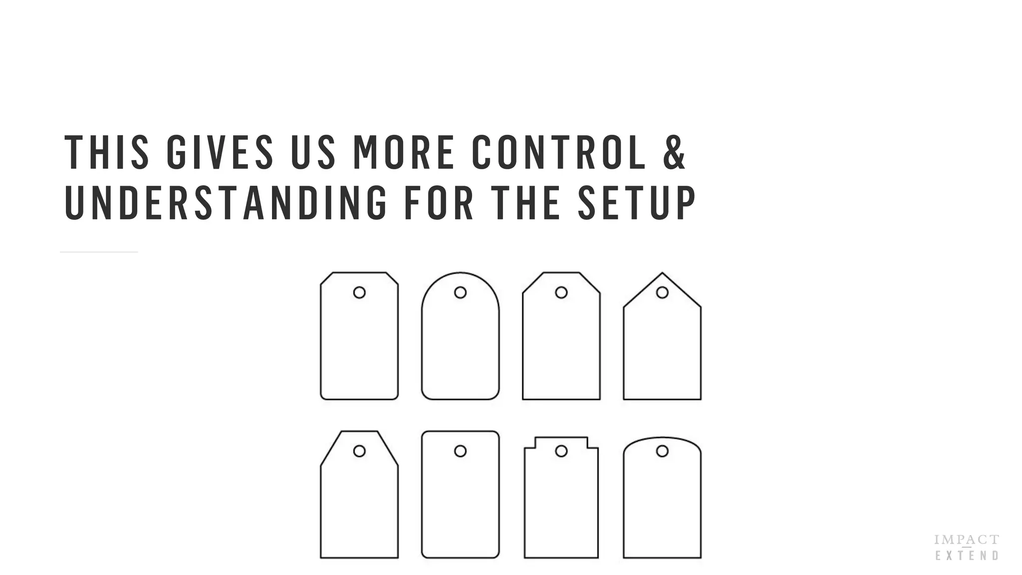 THIS GIVES US MORE CONTROL &
UNDERSTANDING FOR THE SETUP
 