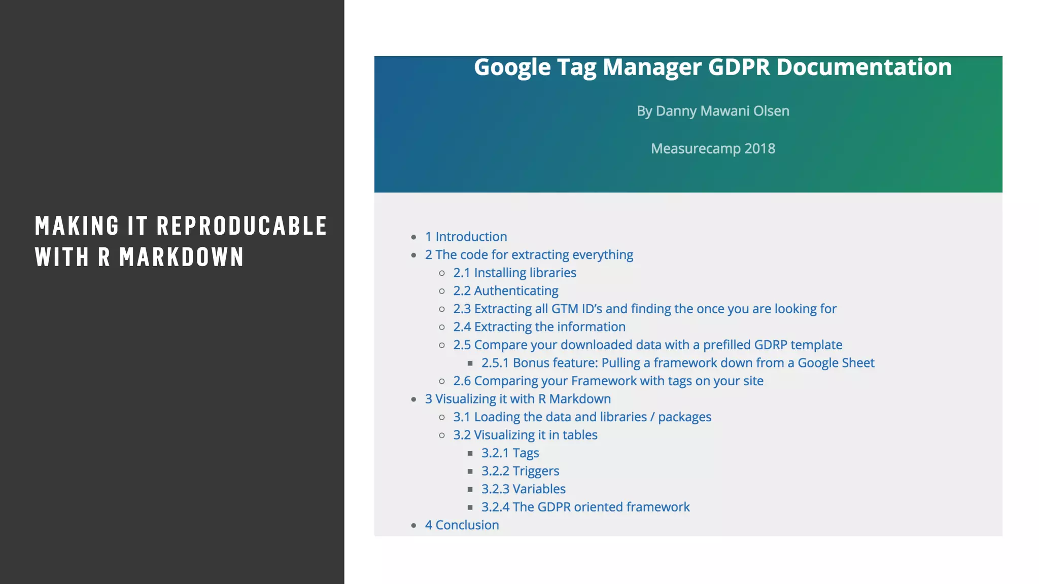 MAKING IT REPRODUCABLE
WITH R MARKDOWN
 