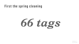 First the spring cleaning
66 tags
 