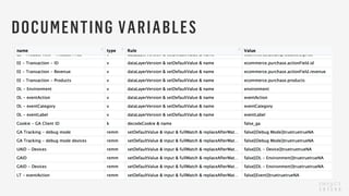 DOCUMENTING VARIABLES
 