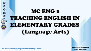 Teaching English in Elementary Grades MC | PPTX