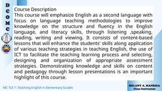 Teaching English in Elementary Grades MC | PPTX