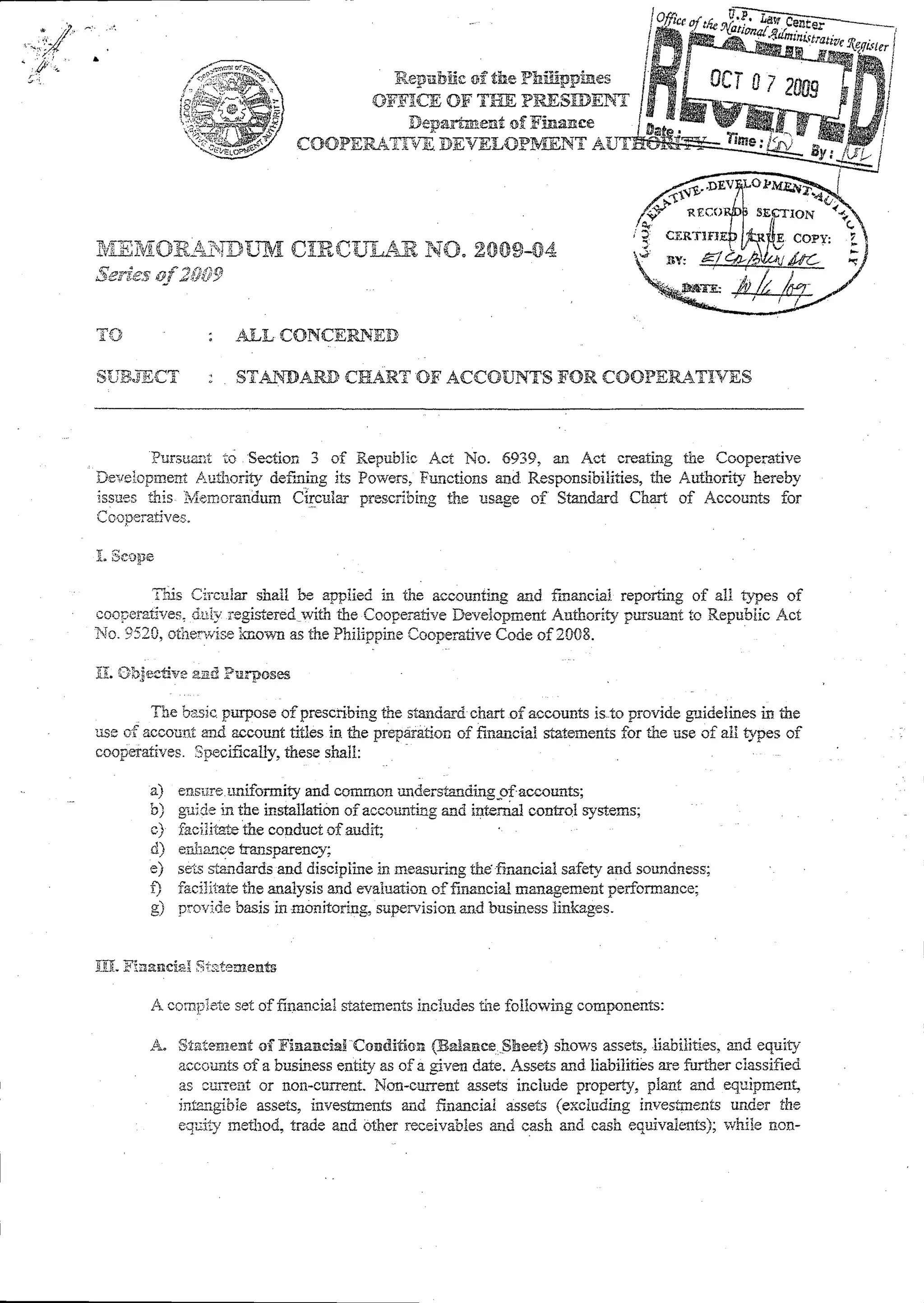 Mc2009 04standardchartofaccountsscaforcooperatives PDF