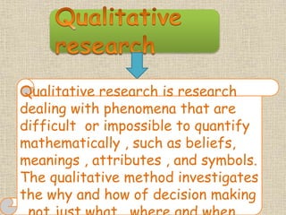 methods of qualitative research | PPT