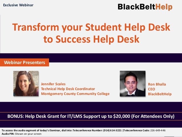 Iseminar Transform Your Student Help Desk To Success Help Desk