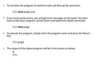 Assembly Language Programming | PPTX