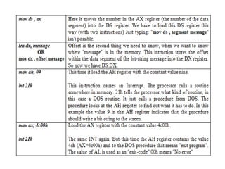 ppt - writing and executing assembly code using... Assembly Language Programming | PPTX
