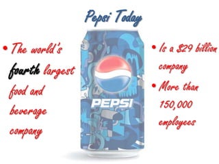Pepsi TodayThe world’s fourth largest food and beverage company