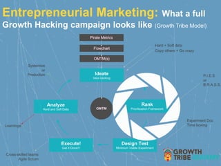 Entrepreneurial Marketing: What a full
Growth Hacking campaign looks like (Growth Tribe Model)
 