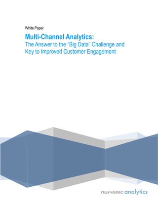 White Paper

Multi-Channel Analytics:
The Answer to the “Big Data” Challenge and
Key to Improved Customer Engagement

 