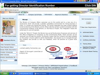 For getting Director Identification Number  Click DIN 