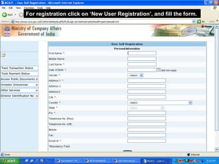 For registration click on ‘New User Registration’, and fill the form.  