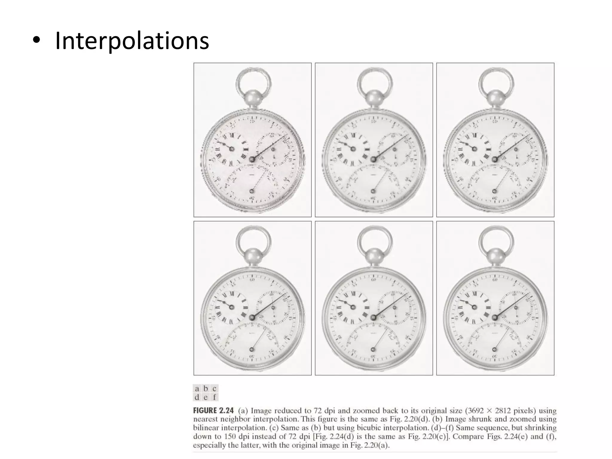 • Interpolations
 