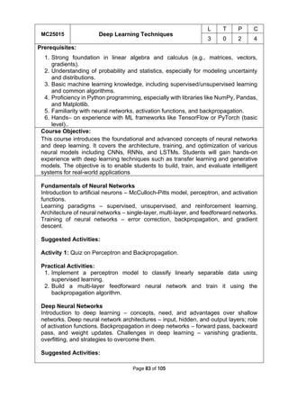syllabus for mca regulation 2025 anna university | PDF