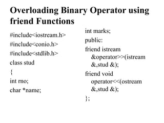 Mca 2nd sem u-4 operator overloading | PPT