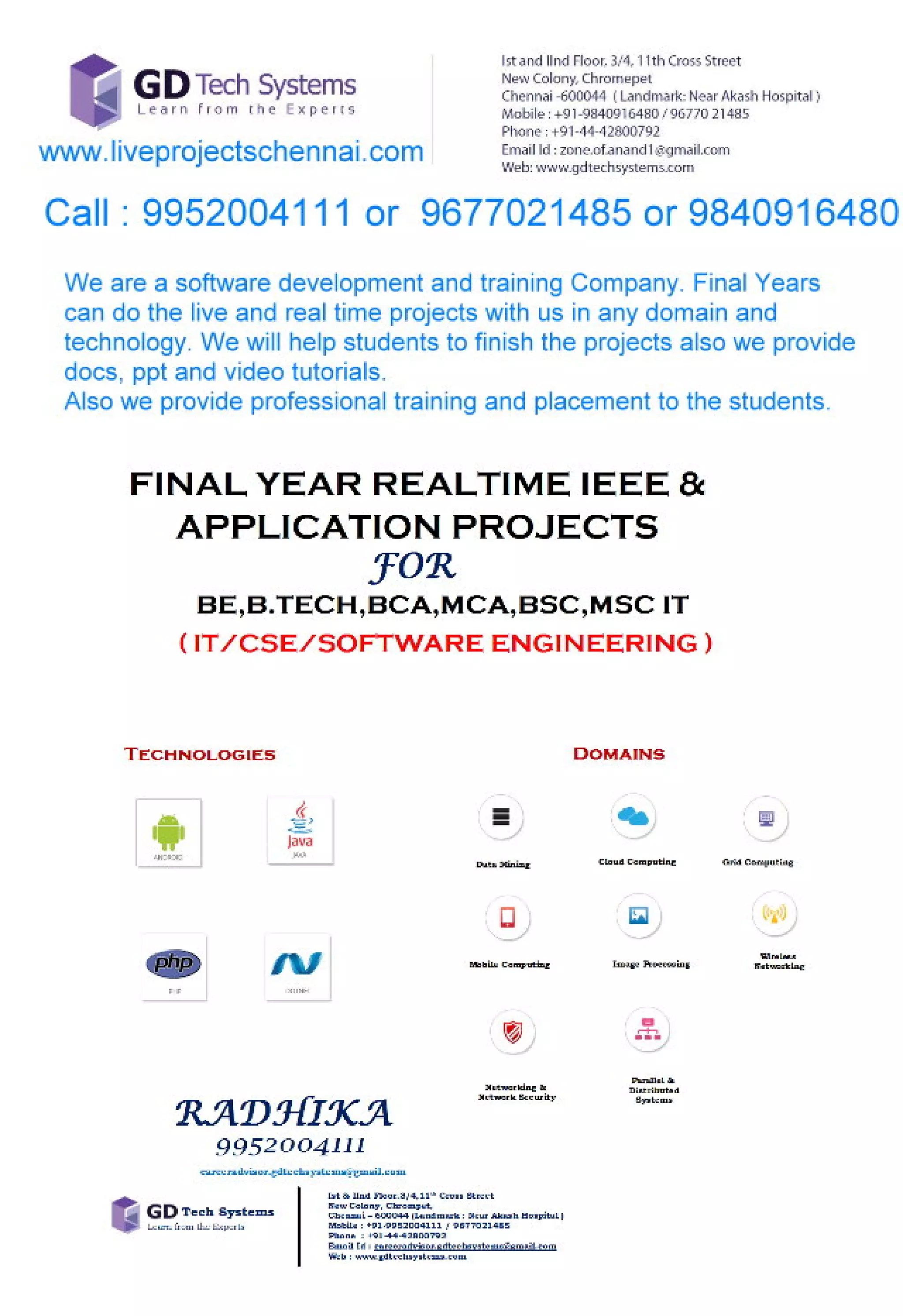 mca final year projects in chennai | PDF
