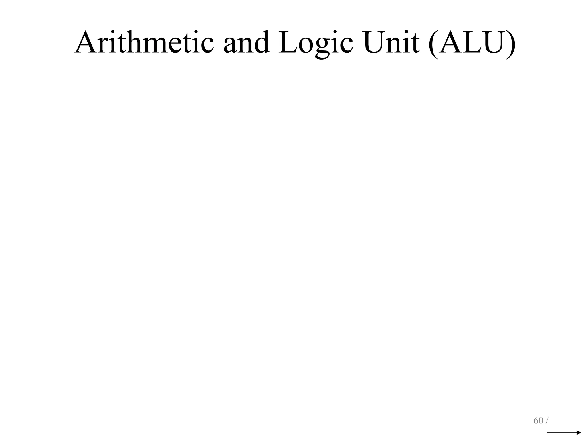 Arithmetic and Logic Unit (ALU)
60 /
 