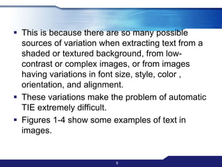 Text Extraction Examples Text extraction from images | PPTX