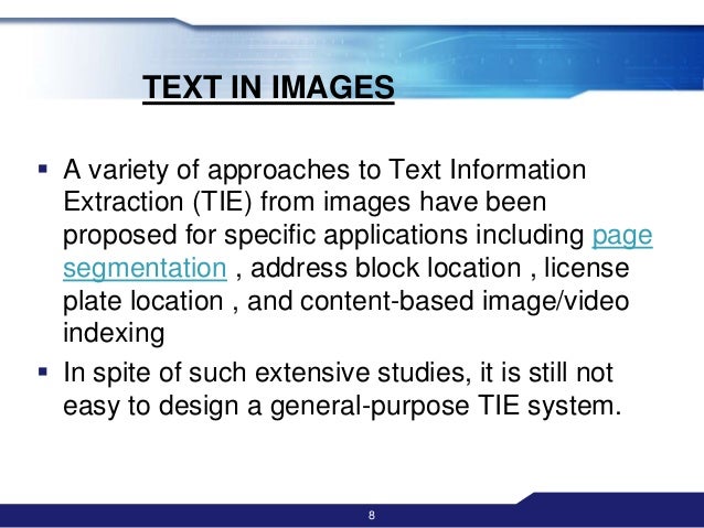 Text extraction from images